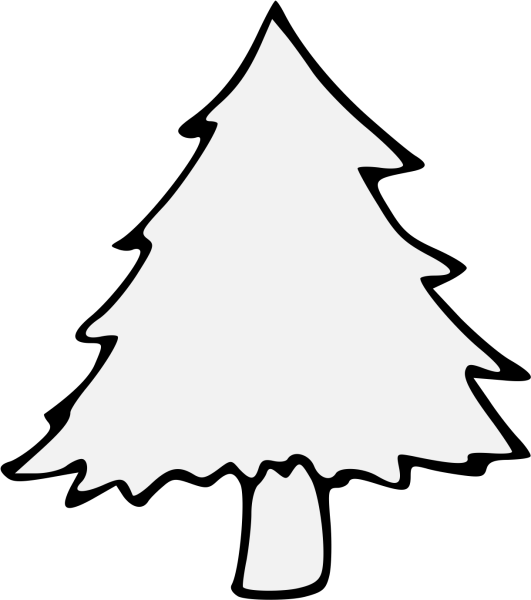 Контур елки на прозрачном фоне