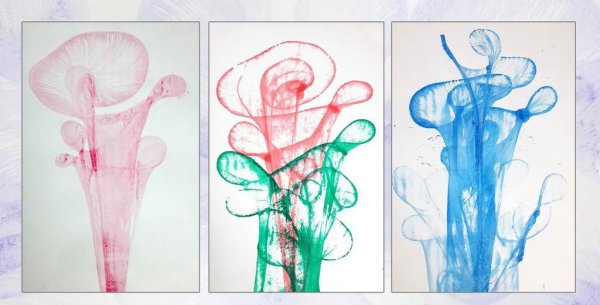 Рисование нитками и красками