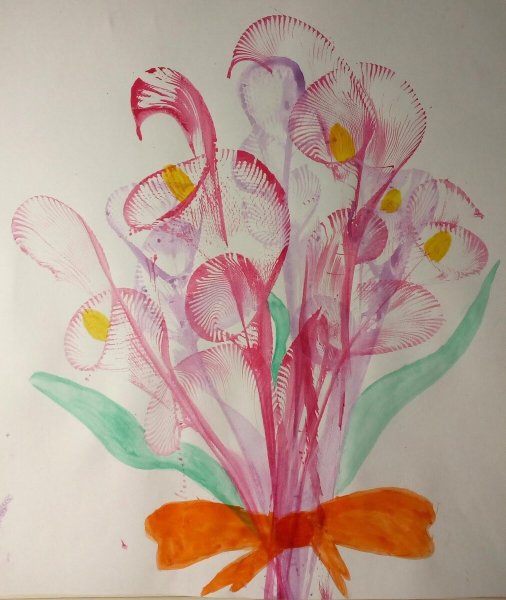 Рисование нитками и красками