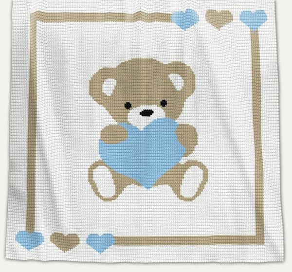 Детский вязаный плед с орнаментом