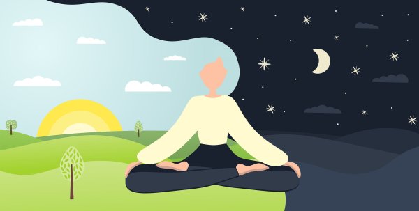 Флэт иллюстрация медитация