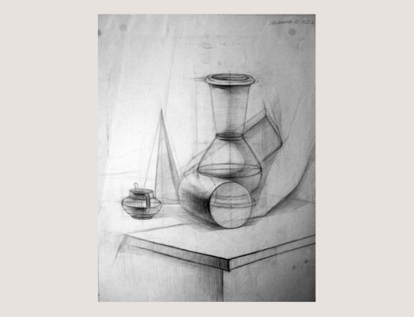 Натюрморт из геометрических тел (построение, перспектива)