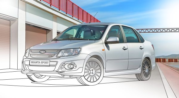 Раскраски Лада Гранта спорт