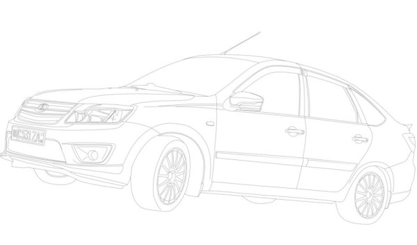 Раскраски машины Лада Гранта лифтбек