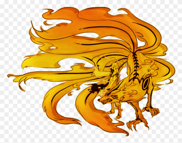 Раскраска Наруто и курама