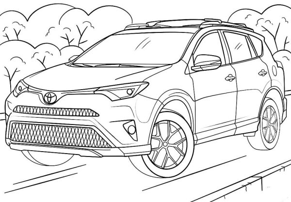 Раскраски машины Тойота рав 4