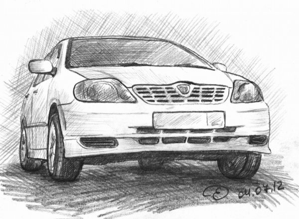 Тойота Королла 120 седан рисунок