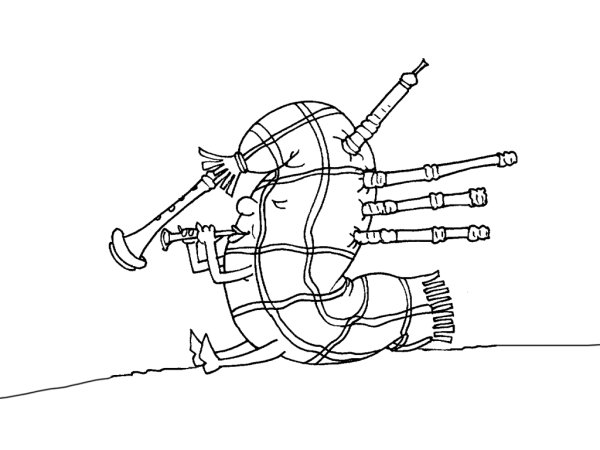 Раскраска волынка музыкальный инструмент