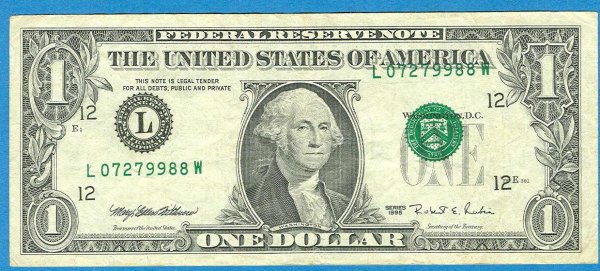 Купюра 1 доллар