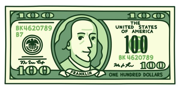 100 Долларов мультяшные