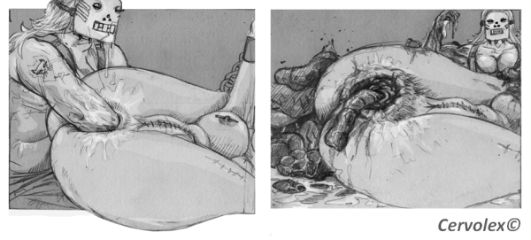 Рисованный анальный фистинг