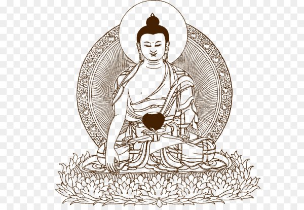 Будда Шакьямуни черно-белый