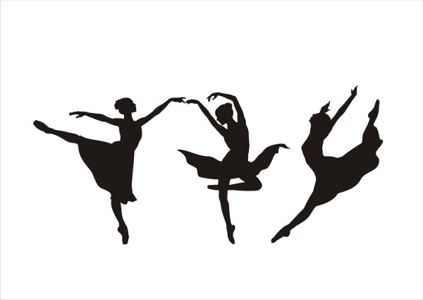 Силуэты танцующих балерин