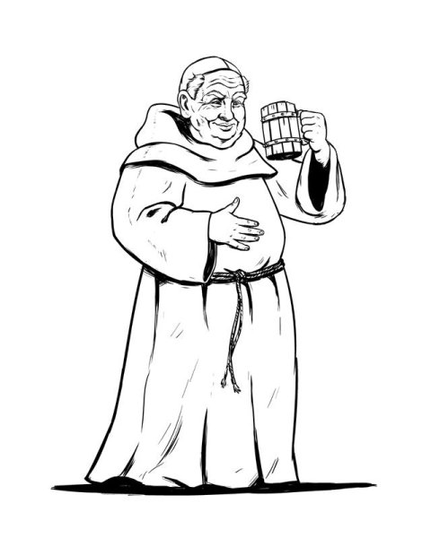 Монах раскраска