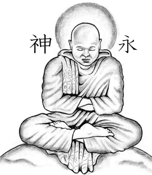 Монах рисунок карандашом