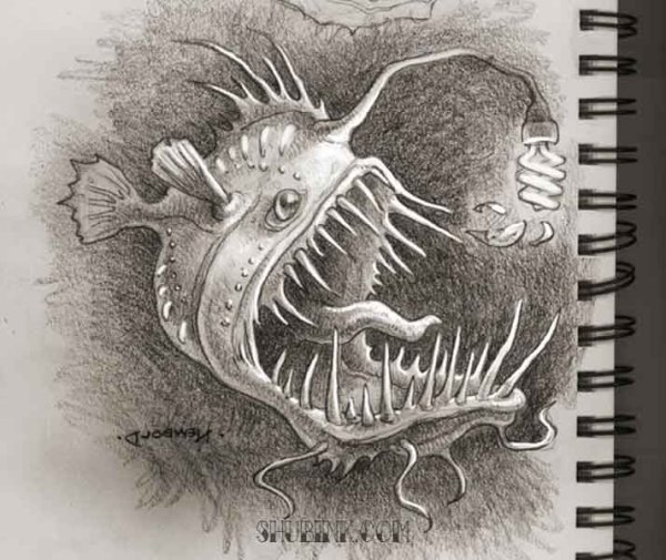 Рыба удильщик чудище