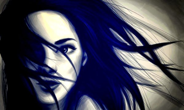 Брюнетка рисунок