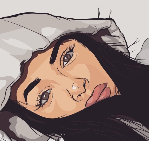 Рисованные девушки брюнетки