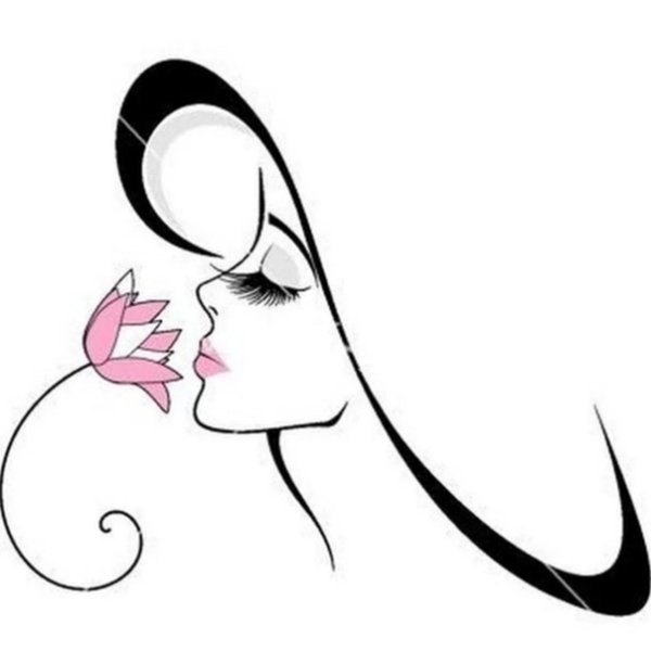 Силуэт женского лица в шляпе