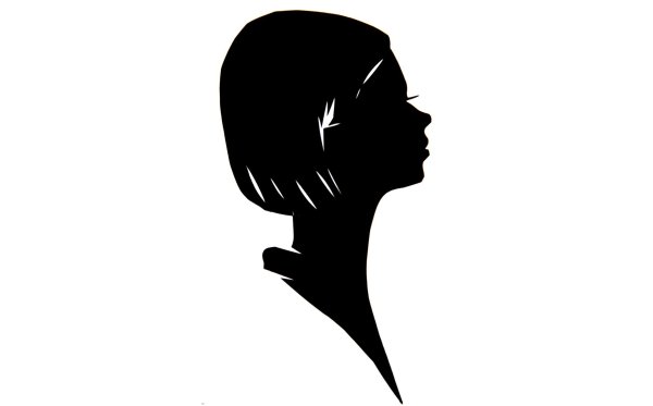 Силуэт женской головы в профиль