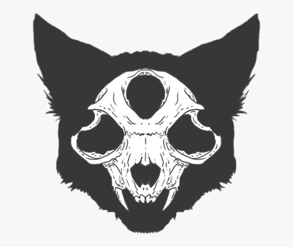 Череп кошки тату
