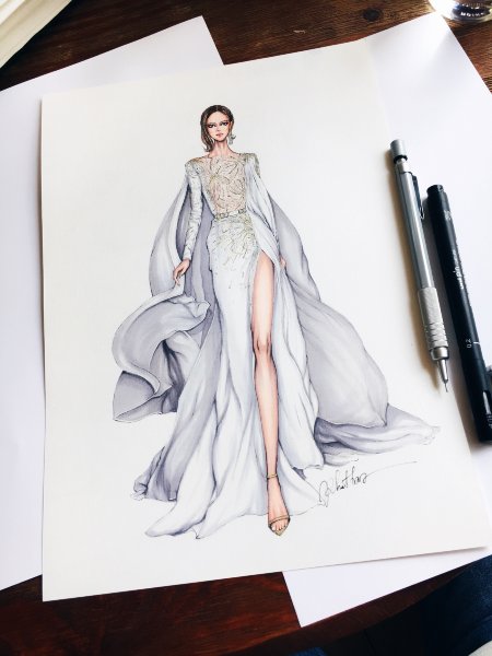 Эскизы одежды дизайнеров