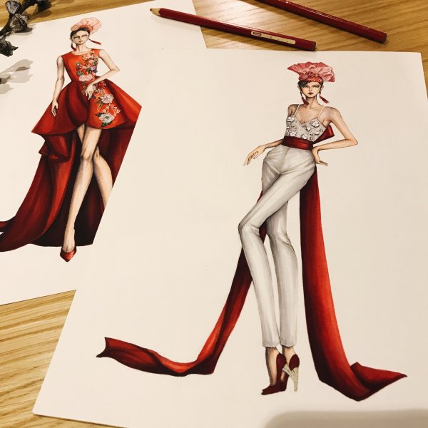 Эскизы модной одежды