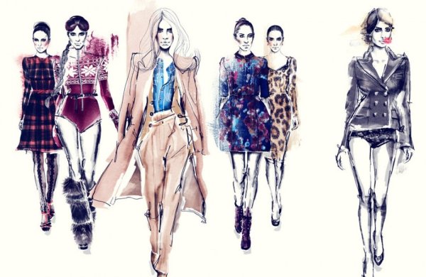 Модные фэшн иллюстрации