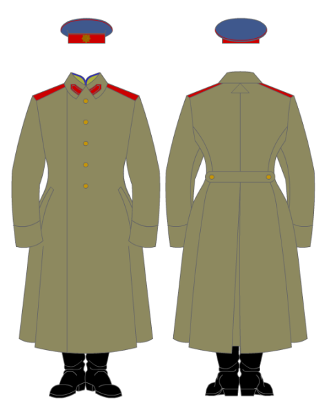 Человек в шинели со спины