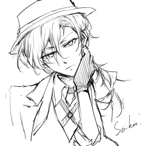 Чуя Накахара аниме скетч