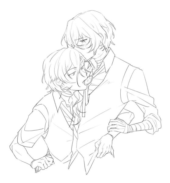 Чуя Накахара чёрно белый