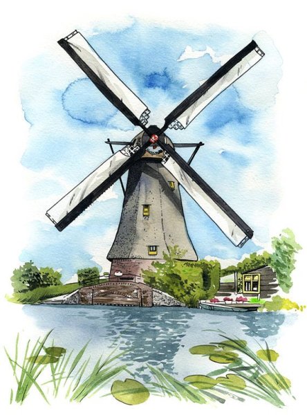 Мельница Графика