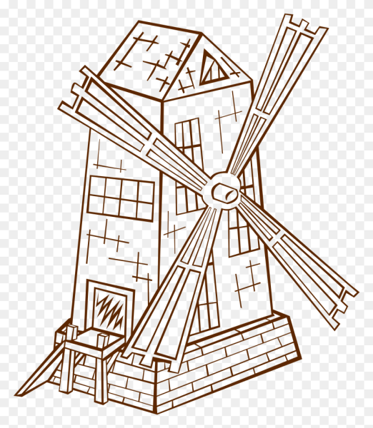 Силуэт ветряной мельницы