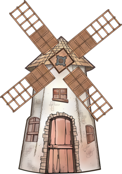 Рисование ветряной мельницы