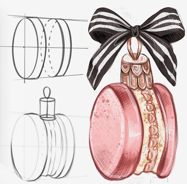 Нарисованный флакон духов