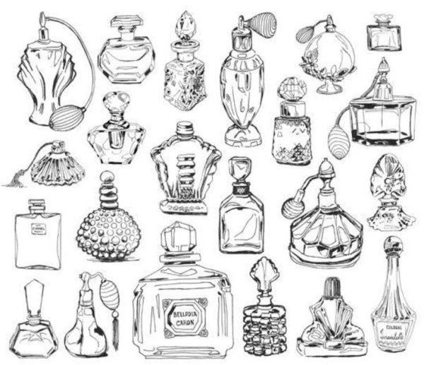 Флакон с духами раскраска