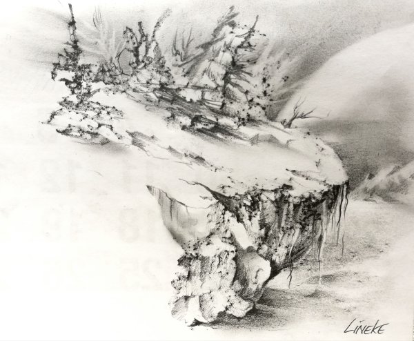 Необычный пейзаж карандашом