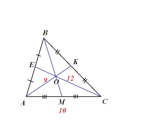 Чертеж в треугольнике три Медианы