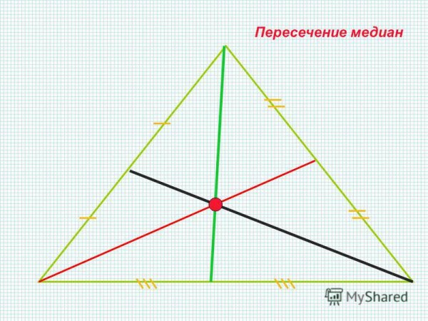 Медиа треугольника изображена на рисунке