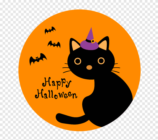 Наклейки котики на Хэллоуин