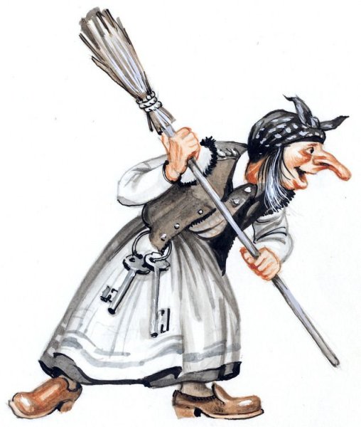 Сельская женщина мультяшная