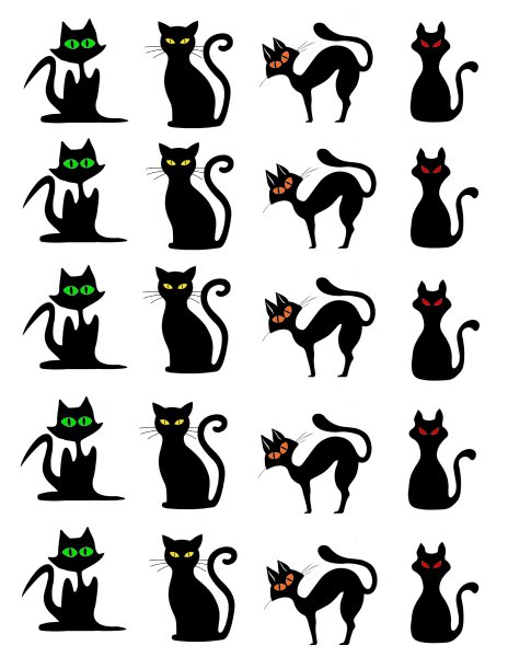 Черный кот трафарет