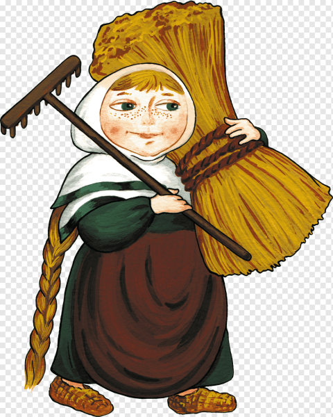 Колдунья старуха в карандаше