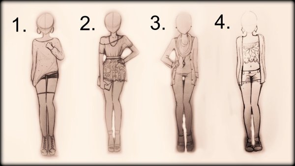 Аниме позы для рисования одежды