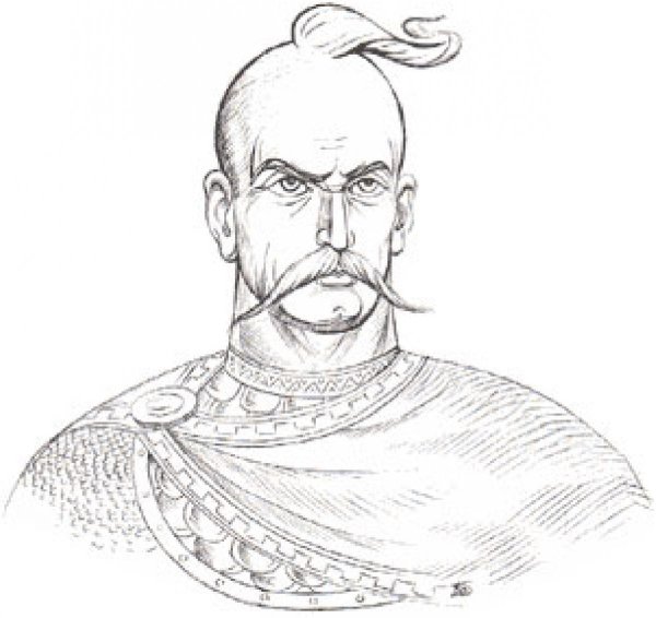 Портрет Невского Александра на а4