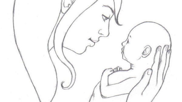 Образ матери рисунок карандашом