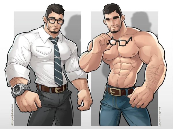 Нарисованное накаченное тело