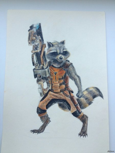 Енот ракета Стражи Галактики рисунок