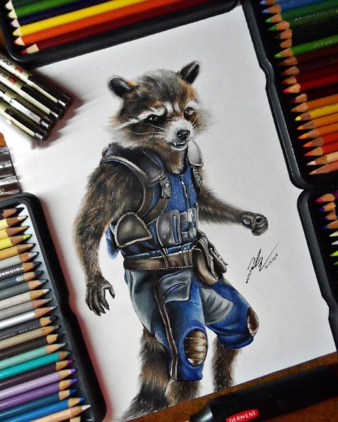 Тату енот ракета Стражи Галактики