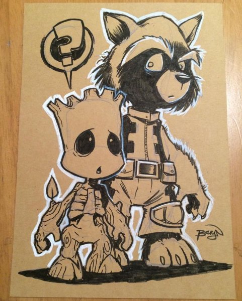 Енот ракета мультяшный